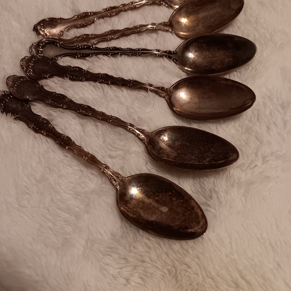 Elegant  Silver, 6 Triple Plated Spoon Set  Louis De France  Birks Regency Plate